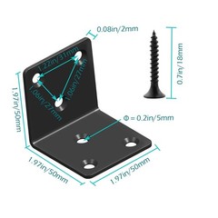 10-Pack Black L Brackets 2″ Heavy Duty Corner Brace Shelf Support Kit