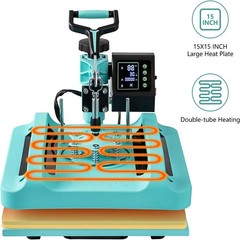 5 in 1 Heat Press Machine 15″x15″ T-Shirt Transfer Sublimation W. 30OZ Tumbler