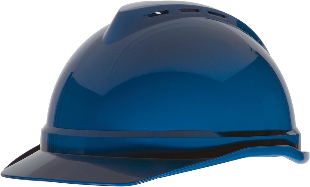 NEW Navy Blue MSA V-Gard 500 Vented 4 Point Ratchet Suspension Hard Hat
