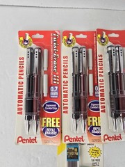 3x-Pentel Twist-Erase III Pencil 0.7 mm Assorted Colors 2-Pack 2 Eraser Refills