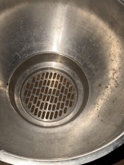 Vintage Stainless Steel Milk Strainer Bowl Large Silver Perforated Dairy Farm