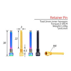 2Pcs M4X26Mm Titanium Alloy Bolts for Hydraulic Disc 4*26Mm Oil Disc Brake Threa