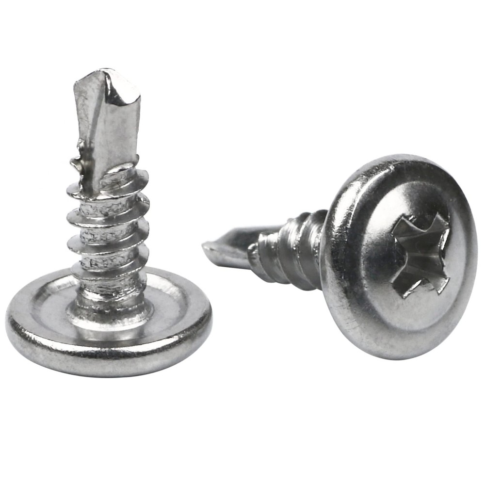 Jetovo 100 Pack 410 Stainless Steel Wafer Head 0.5 inches, silver tone