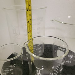 Karter Scientific Low Form Glass Beaker 6 Piece Set 10, 50, 100, 250, 500, 1000