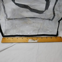 clear PVC stadium-approved tote bag with black handles, events venues security