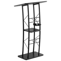 Podium Stand Metal/Acrylic/Wooden Lectern Storage Shelf Classroom Wedding Speech
