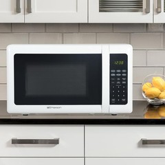 Emerson Mw7302W Compact Countertop Microwave Oven Touch Control Led Display