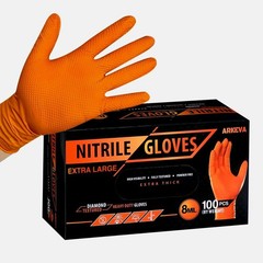 ARKEVA 8 Mil Nitrile Industrial Disposable Gloves, 8 Mil, Latex-Free, Raised …