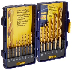 Irwin Tools 4935607 Titanium Nitride Coated High-Speed Steel Drill Bit Set Pro