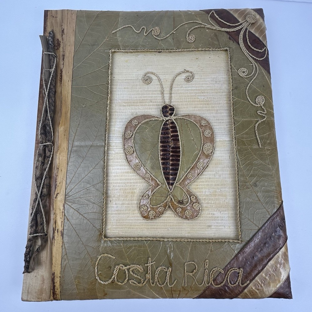 Handmade Costa Rica Journal Large 14×11¾ Butterfly Leaf Cover Eco Artisan Book