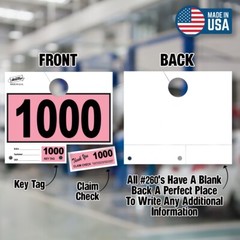 1000 Car Dealer Service Hang Tags Mechanic Repair Shop 3 Piece System – Pink