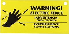 3-Pack Electric Fence Warning Signs – English, Spanish, French – High Visibility