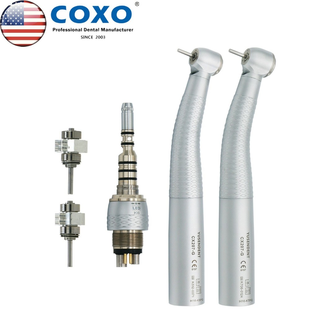 COXO Dental High Speed Fiber Optic Handpiece KAVO MULTIFLEX 6 Hole LED Coupler