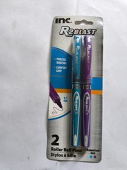 Inc. R-2 Blast Roller Ball Pens 2 ct. Assorted Color Blue Green NOS UNOPENED