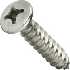 #8 x 1″ Self Tapping Sheet Metal Screws Oval Head Stainless Steel Qty 50