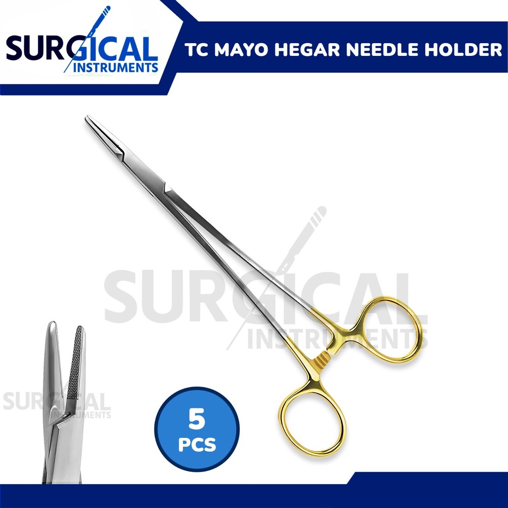 5 T/C Mayo Hegar Needle Holder Driver 12″ Cross Serrated Surgical German Grade