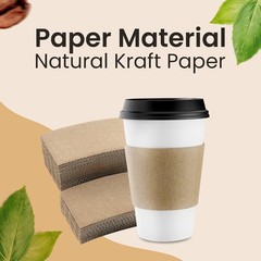 Sleeves Coffee 100 Pcs – Corrugated Brown Kraft Paper Cups Sleeves Fit 12oz,