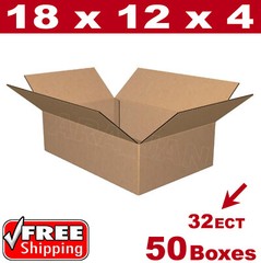 50 – 18x12x4 Cardboard Boxes Mailing Packing Shipping Box Corrugated Carton