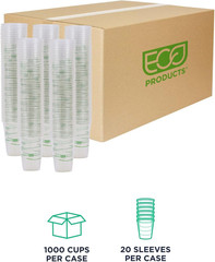 Greenstripe Clear Compostable 16Oz PLA Plastic Cups, Case of 1000, Disposable Re