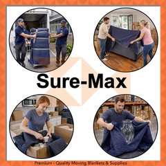 10 Moving Blankets Furniture Pads – Deluxe Pro – 80″ x 72″ Royal Blue
