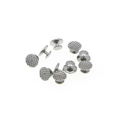 50 Pcs Dental Orthodontic Bondable Metal Lingual Buttons Round Mesh Base Split
