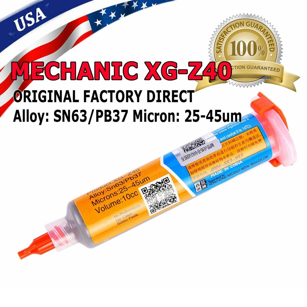MECHANIC XG-Z40 10cc Syringe Solder Paste Flux Sn63/Pb37 25-45um 10cc Tested