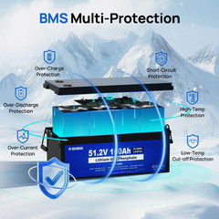 DCHOUSE 48V 100Ah Lithium Golf Cart Battery + 48V 18A Charger Trolling Motor RV