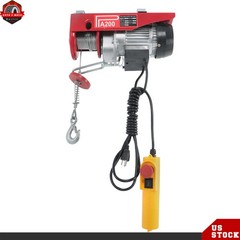 Mini Electric Hoist 440lbs/200kg 6.6ft/2m Wired Remote Control 110v