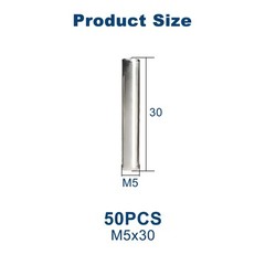 50Pcs M5 x 30mm Dowel Pin 304 Stainless Steel Cylindrical Dowel Pins Shelves …