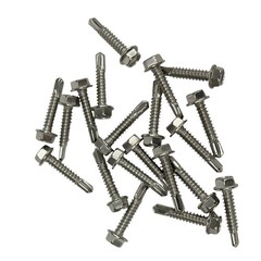 20 pcs Self Drilling TEK Screws 1/4 in x 1-1/4 in Hex Head Stainless Steel