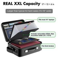 XXL Legal-Size Fire & Water-Resistant Document Box with TSA Lock – Hard-Case