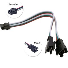 1 Female to 2 Male 3pin 4pin 5pin JST SM Connector Splitter Cable for LED Strip