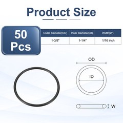 50Pcs AS-026 Nitrile O-rings 90 Durometer 1-1/4″ ID 1-3/8″ OD 1/16″ Width