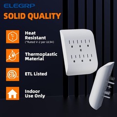 ELEGRP 6-Outlet Extender with Central Anchor, 6 Outlets,