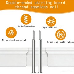 Double Headed Seamless Nails 300 Pack – Invisible No Mark for Trim and Baseboard