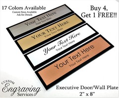 OFFICE DOOR WALL NAME PLATE EXECUTIVE SIGN TWO TONE WITH ACRYLIC BACK 2″ X 8″