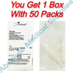 *50-Packs* DeRoyal Umbilical Cord Clamp Sterile 6833