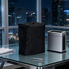 Paper Shredder Cover in Black Oxford Fabric with Design