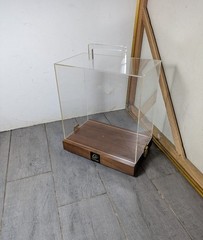Vintage Acrylic & Wood Swivel Retail Display Case Countertop Showcase Box C37