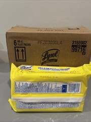 lot of (6) 80ct Packs Of Lysol Lemon & Lime Blossem Scent Disinfecting Wipes
