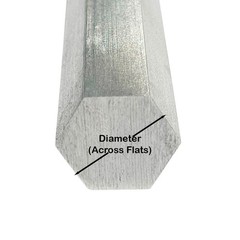0.750 (3/4 inch) x 36 inches, 303 Stainless Steel Hexagon Bar
