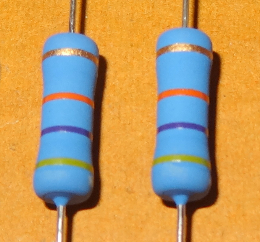 2 pcs 47k ohm (47000 ohms) 3W Metal Oxide Power Resistors.