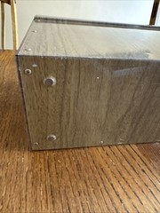 VTG Metal File Box & Key Lock Excelsior USA 12×5.5×10 Wood Grain Steel