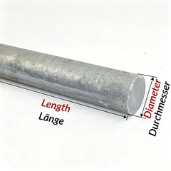 Round Zinc Bar 99.9% Pure Zinc Rod, Marine Anticorrosion, Pure Metal Zinc Anode