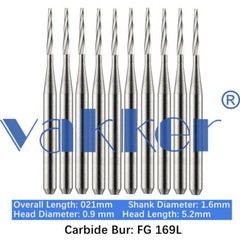 10/Pack Dental Tungsten Carbide Friction Grip Carbide Burs Long Shank High Speed