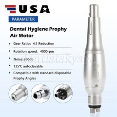 Dental 4:1 Hygiene Prophy Handpiece 360° Swivel Straight Cone Air Motor 4Holes