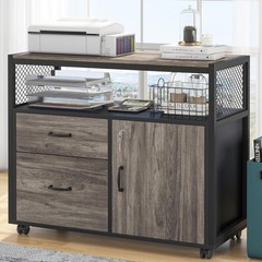 Compact Modern File Cabinet with 2 Drawers & Security Lock, Stylish Home Office