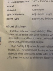U-Shaped Raised Toilet Seat with Handles, Cozy Padded Elevated Toilet Seat *NEW*