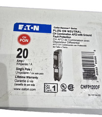 Clearance- Eaton CHFP120DF Plug-On Neutral AFCI Ground Fault Breaker 20A 120V