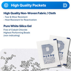 5 Gram [1000 Pack] “Dry & Dry” Silica Gel Desiccant Packets – Rechargeable Cloth